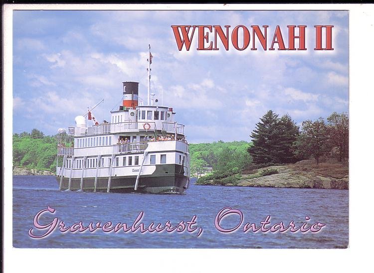 Wenonah III, Steam Ship, Gravenhurst Ontario, Large 5 X 7 inch Postcard