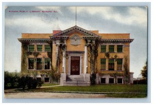 c1910 Aurora Public Library Aurora Illinois IL Antique Unposted Postcard