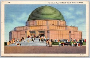 Chicago Illinois 1936 Postcard The Adler Planetarium Grant Park