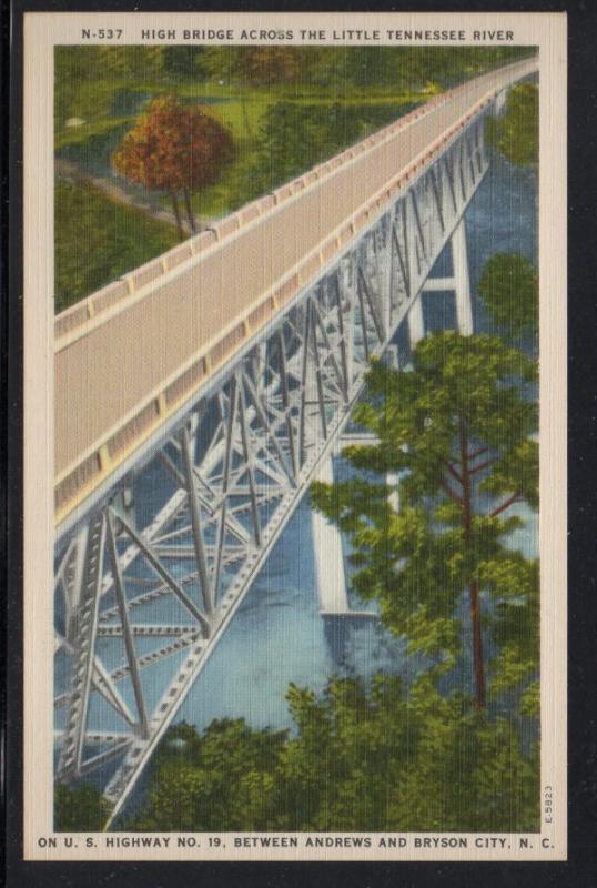 North Carolina colour PC High Bridge Little Tennessee River unused