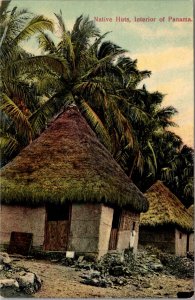 Postcard Native Huts, Interior of Panama