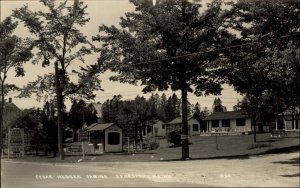 Searsport Maine ME Cedar Hedges Cabins Signage Real Photo Vintage Postcard