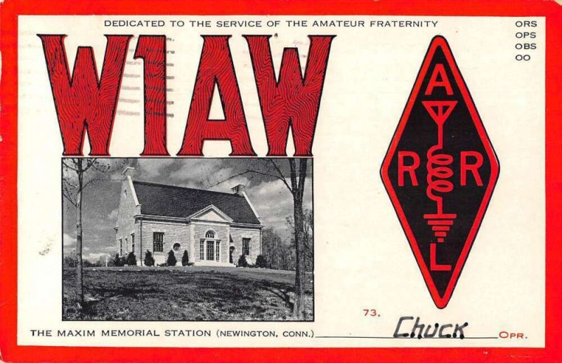 Newington Connecticut Maxim Memorial Radio Station Vintage Postcard AA16304