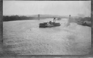 Unidentified River Steamship Printed Photo Ferry Boat Ship 