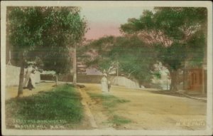 Hunters Hill NSW New South Wales Ferry Woolwich Sts Tinted Real Photo Postcard