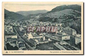 Old Postcard La Bourboule General view and Etablissement Thermal