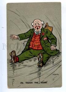 189464 Roller-skates Old Man by MORRIS Vintage COMIC PC