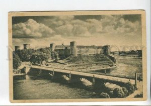 437342 ESTONIA NARVA Ivangorod and the bridge Vintage postcard