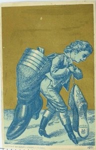 1870's-80's Over sized Boot and Shoes, Great Bankrupt  Victorian Trade Card P64