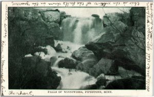 Falls of Winniwissa, Pipestone MN Undivided Back Vintage Postcard E50