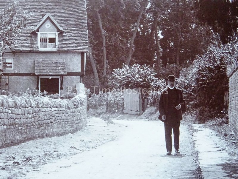 Oxfordshire ABINGDON AREA Gent in Country Lane - Old RP Postcard by Royal Thames