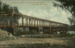 Fort Riley KS Bridge c1910 Postcard