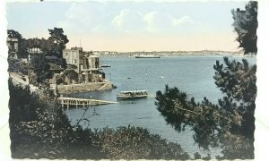 Vtg Postcard Pleasure Boat Arriving At Pier Promenade du Clair de Lune Dinard