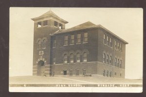 RPPC WINSIDE NEBRASKA HIGH SCHOOL BUILDING VINTAGE REAL PHOTO POSTCARD