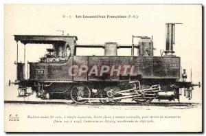 Postcard Old Train Locomotive Machine Tender 1021a simple expansion