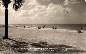 RPPC Beach at Coronado Hotel, Clearwater Beach FL Real Photo Vintage PostcardH52