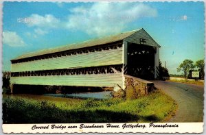 Covered Bridge Near Eisenhower Home Gettysburg Pennsylvania PA Postcard