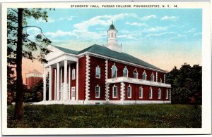 Postcard NY Poughkeepsie Vassar College Students Hall