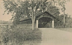 North Bennington VT Old Covered Bridge Real Photo Postcard