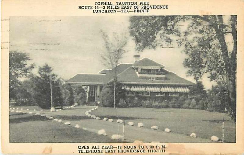 Tophill Restaurant Taunton Pike east of Providence RI 1941PC