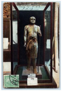 1908 2500 Years BC Egyptian Museum Statue Cairo Egypt Posted Antique Postcard