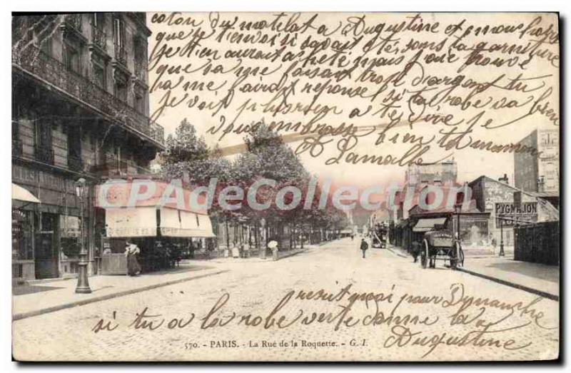 Postcard Old Paris La Rue De La Roquette