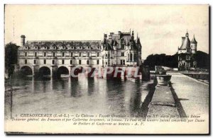 Chenonceaux - Le Chateau frontage East - Old Postcard