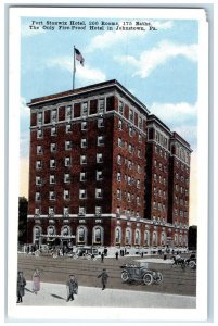 c1920s Fort Stanwix Hotel Fire-Proof Hotel Exterior Johnstown PA People Postcard