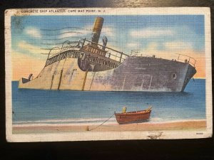 Vintage Postcard 1946 Concrete Ship Atlantus Cape May Point New Jersey