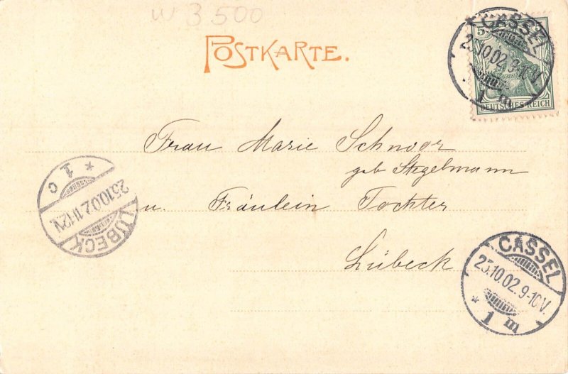 Germany 1902 Wilhelmshoehe Loewenburg Castle vintage postcard