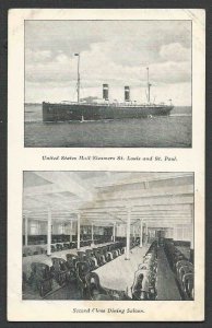 Ca 1922 PPC* UNITED STATES MAIL STEAMERS ST LOUIS & ST PAUL & 2ND CLASS SEE INFO