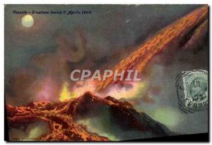 Postcard Old Volcano Vesuvio Eruione lavica 7 Aprile 1906