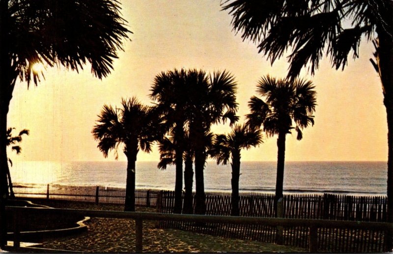 South Carolina Myrtle Beach Greetings Sunrise At The Pavilion 1966