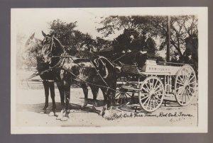 Red Oak IOWA RPPC c1910 FIRE WAGON Firemen FIRE DEPARTMENT NO. 2 nr Emerson IA