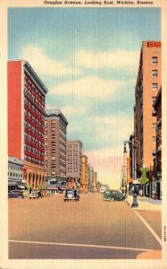 Kansas Wichita Douglas Avenue Looking East 1941 Curteich