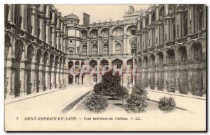 Postcard Old Saint Germain En Laye Inner Court Du Chateau