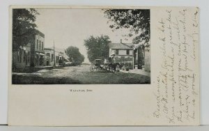 WANATAH INDIANA Street Scene BATTLE AX PLUG SIGN POSTCARD Q15