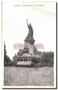 Paris Old Postcard Statue of the Republic