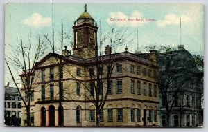 Hartford Connecticut~City Hall Bldg Street View~Pub Danziger & Berman~Vintage PC