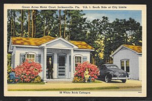 White Brick Cottages Green Acres Motor Court Jacksonville Florida Unused c1940s