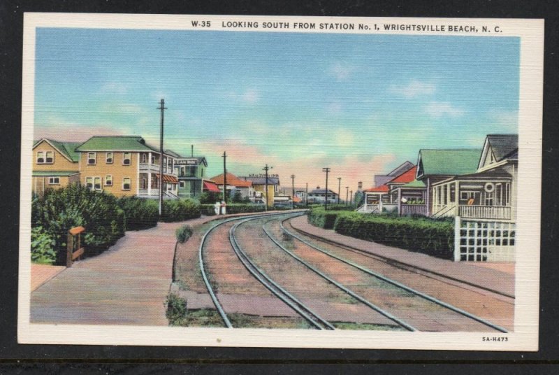 North Carolina colour PC Looking South Sta 1  Wrightsville Beach, N.C.  unused