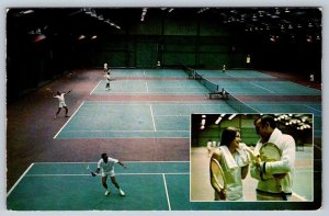 Indoor Tennis Courts, The Concord Hotel Kiamesha Lake Catskills NY 1970 Postcard