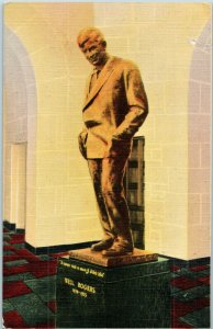 Will Rogers Bronze Statue Claremore Oklahoma Will Rogers Museum Postcard