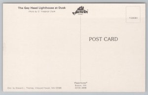 Lighthouse~Gay Head Lighthouse At Night~Vintage Postcard 