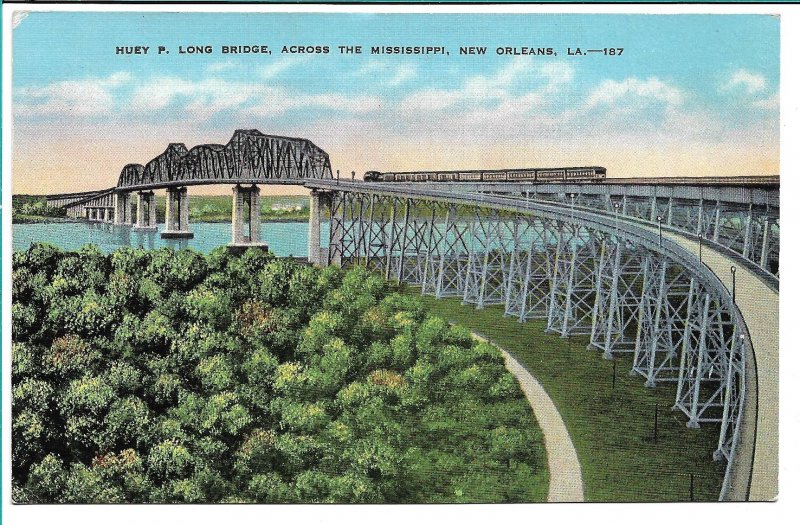 New Orleans, LA - Huey P. Long Bridge - 1942 - Free Frank