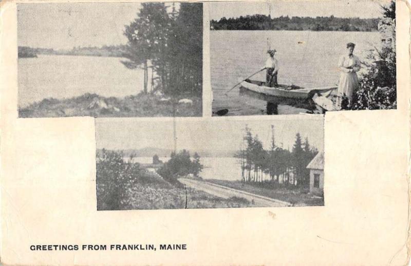 Franklin Maine Scenic Multiview Antique Postcard K104016