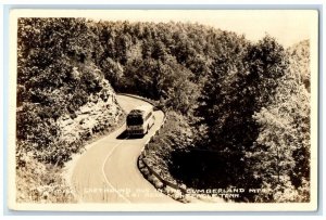 c1940's Greyhound Bus Cumberland Gap Mts Near Monteagle TN RPPC Photo Postcard