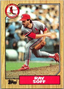 1987 Topps Baseball Card Ray Soff St Louis Cardinals sk18009