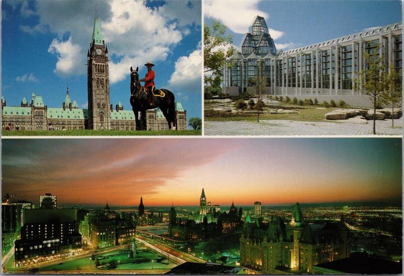 Ottawa Ontario ON Ont Multiview RCMP Mountie Unused Vintage Postcard D45 