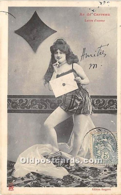 As De Carreau, Lettre d'amour Gambling 1906 Missing Stamp 